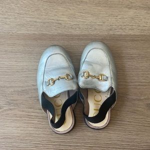 Silver Gucci slides
